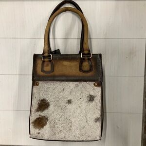 NWT American Darling Hide Leather Tote Purse HandBag ADBG1139B Brown